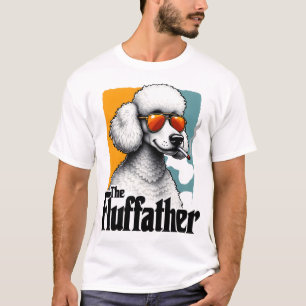 Camiseta O Fluffather Poodle Vintage Cão Engraçado Máfia Ve