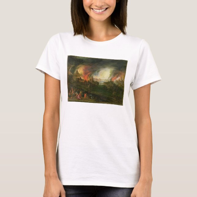 Camiseta O fogo de Troia (óleo em cobre) (Frente)