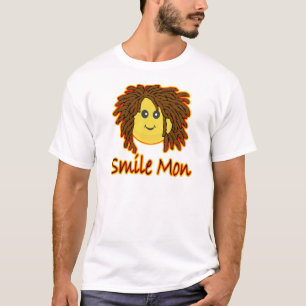 Camiseta O fogo Rasta de segunda-feira do sorriso enfrenta