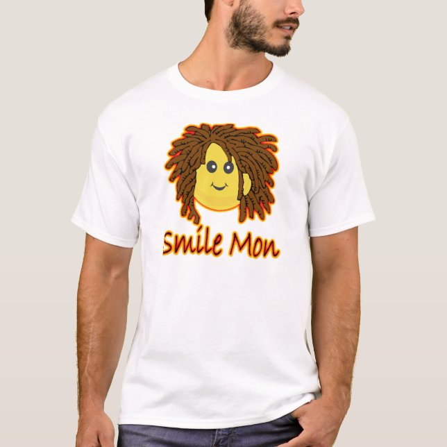 Camiseta O fogo Rasta de segunda-feira do sorriso enfrenta (Frente)
