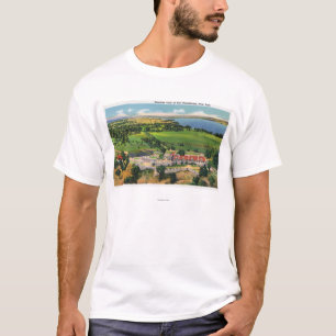 Camiseta O forte, lago Champlain na distância
