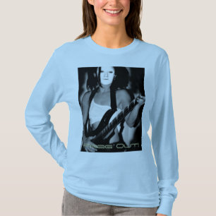 Camiseta o frag marrom para fora coube a luva longa T macio