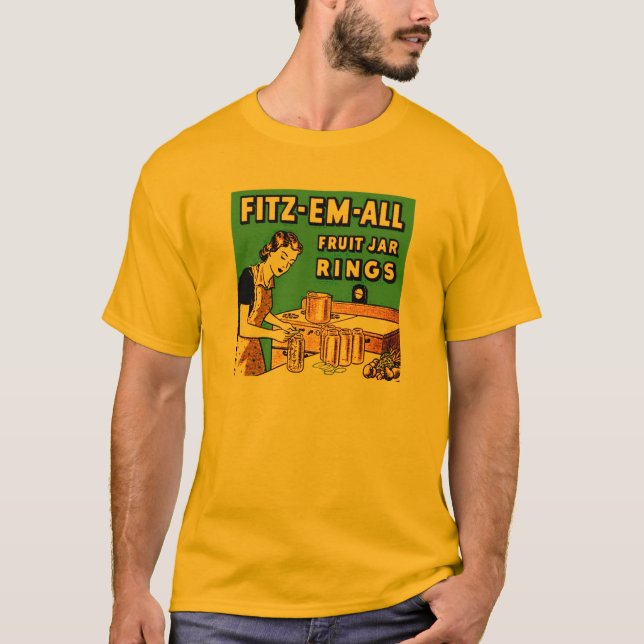 Camiseta O frasco de colocação em latas da fruta do (Frente)