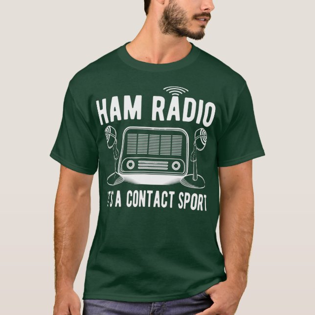 Camiseta O Funny Ham Rádio É Um Contato De Presentes (Frente)