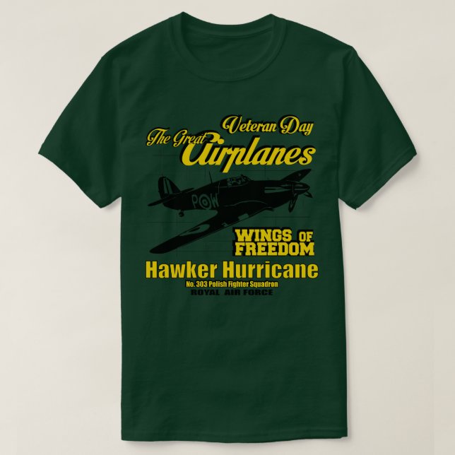 Camiseta O Furacão Hawker dos Aviões Excelentes (Frente do Design)