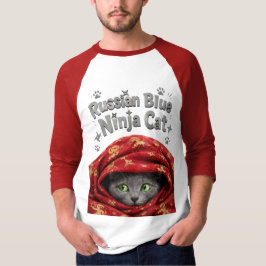 Camiseta O Furtivo e Empolado: Gato Ninja Azul Russo