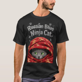 Camiseta O Furtivo e Empolado: Gato Ninja Azul Russo