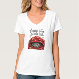 Camiseta O Furtivo e Empolado: Gato Ninja Azul Russo