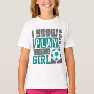 Camiseta o futebol do jogo gosta de uma menina