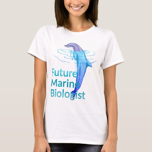 Camiseta O Futuro Biólogo Marinho Oceano Golfinho (Frente)