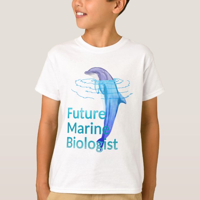 Camiseta O Futuro Biólogo Marinho Oceano Golfinho (Frente)