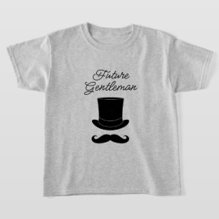 Camiseta O futuro cavalheiro bonitinho chapéu e bigode rapa