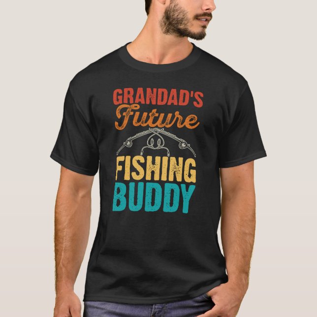 Camiseta O futuro colega de pesca do vovô (Frente)