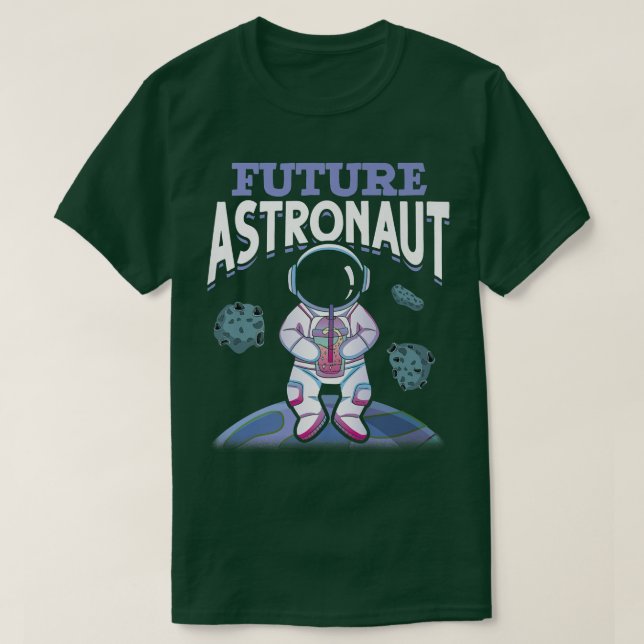 Camiseta O Futuro da Ciência Espacial Exterior da Lua Plane (Frente do Design)