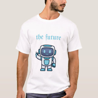 Camiseta O futuro - Design de robô bonito