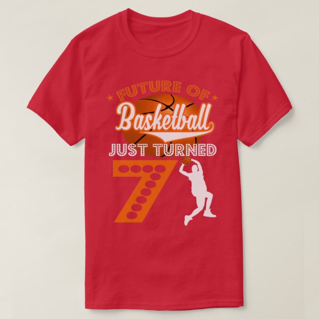 Camiseta O futuro do basquete acabou de completar 7 anos de (Frente do Design)