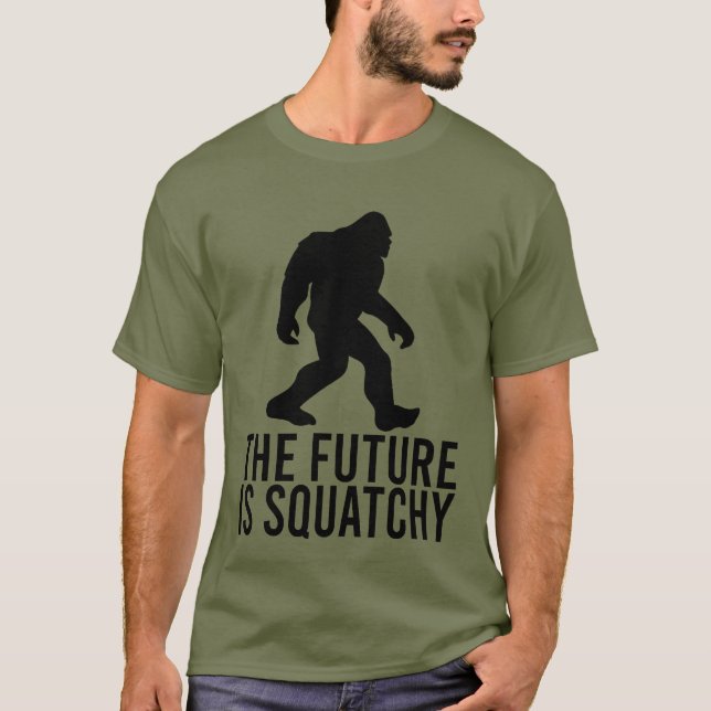 Camiseta O Futuro É Escamuflado - Pé Grande Engraçado (Frente)