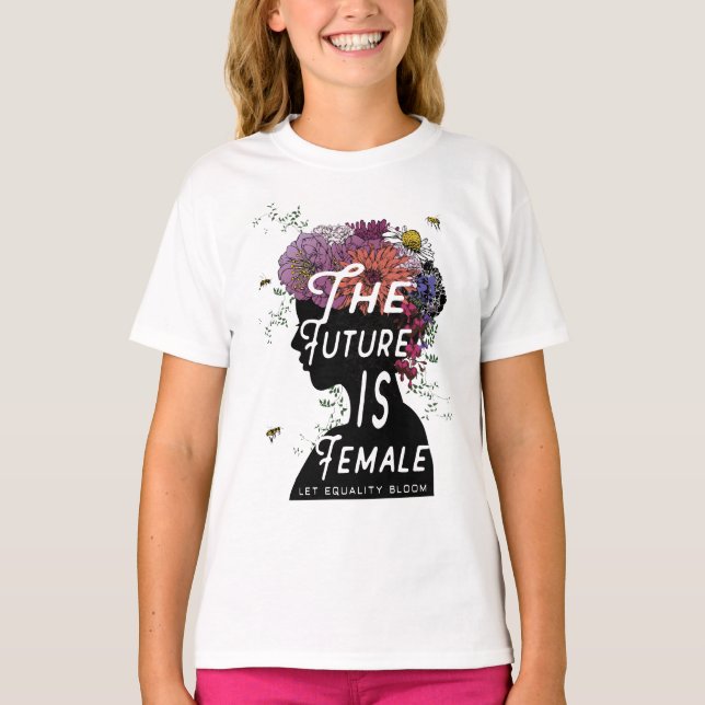 Camiseta O futuro é feminino - Jovens de T-shirt de futebol (Frente)
