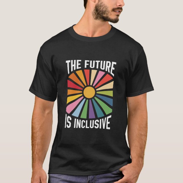 Camiseta O futuro é Inclusive Rainbow Pride Trans Rights (Frente)