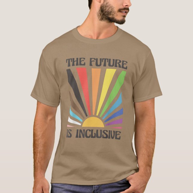 Camiseta O Futuro É Inclusivo Arco-Íris (Frente)