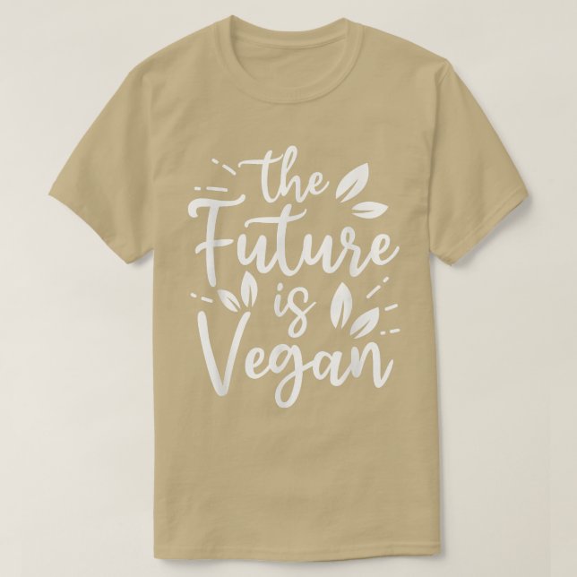 Camiseta O Futuro É Vegan Acionado Por Veggies Engraçado Ve (Frente do Design)