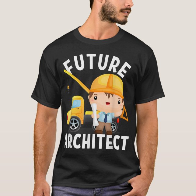 Camiseta O futuro figurino de arquiteto para adultos e cria (Frente)