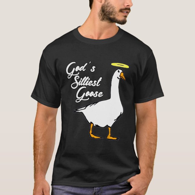 Camiseta O ganso mais bobo da moda de Deus (Frente)