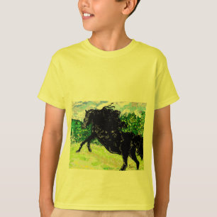 Camiseta O garanhão preto do menino do t-shirt