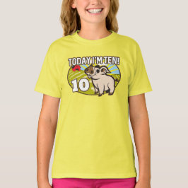 Camiseta O garoto é o décimo aniversário hoje, eu sou dez! 