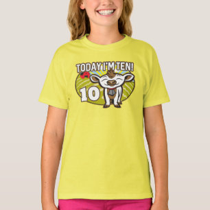 Camiseta O garoto é o décimo aniversário hoje, eu sou dez!