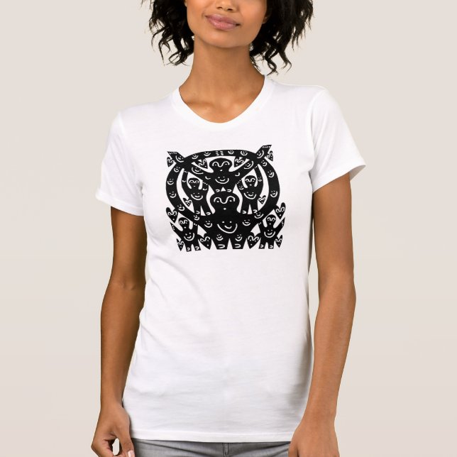 Camiseta O gatinho da felicidade do arco-íris da banda sim (Frente)
