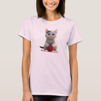 Camiseta O Gatinho e o Fio Vermelho