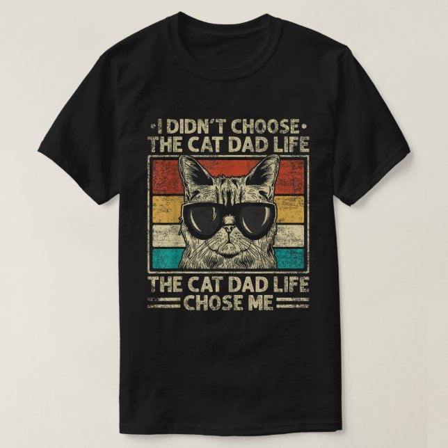 Camiseta O Gatinho Pai De Gato Do Dia de os pais De Vida Do (Frente do Design)