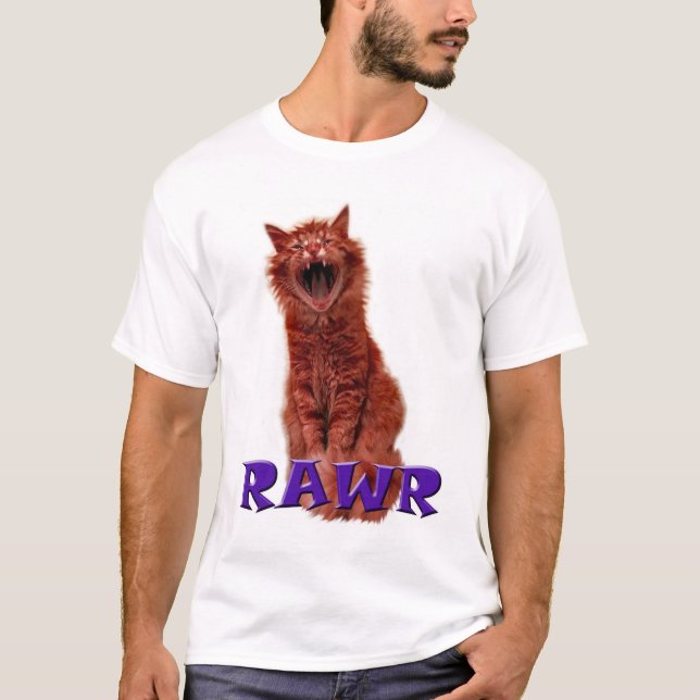Camiseta O gatinho vai Rawr!!! (Frente)