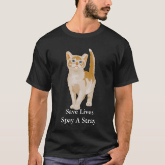 Camiseta O gato alaranjado, vidas das economias Spay uma
