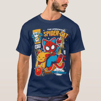 Camiseta o gato aranha ameozing camisolas gato aranha