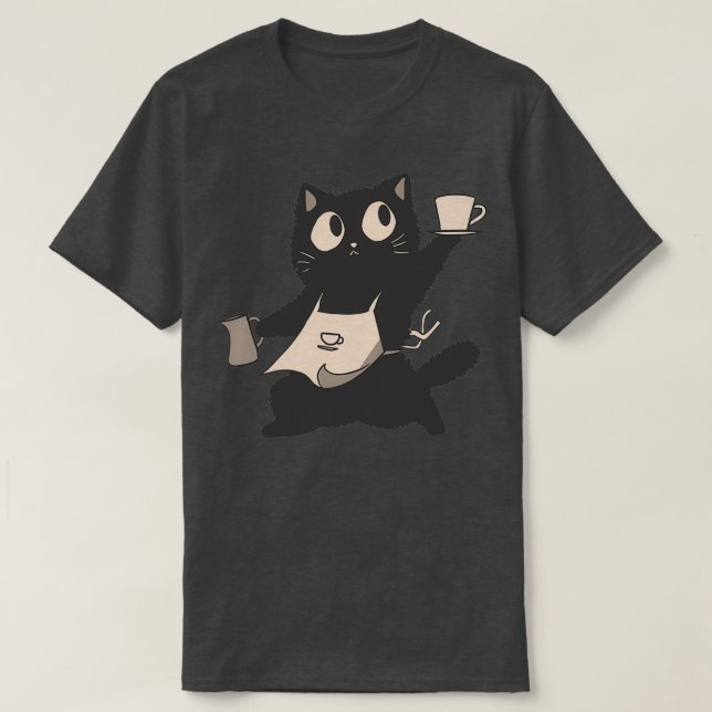 Camiseta O Gato Barista 2 (Frente do Design)