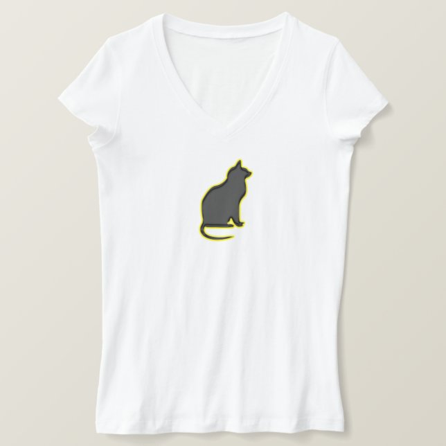 Camiseta O Gato Brilhante - (Frente do Design)