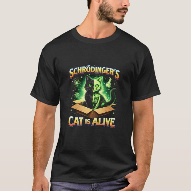 Camiseta O Gato Curioso de Schrödinger (Frente)