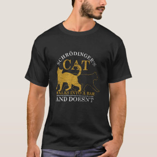 Camiseta O Gato de Schr dinger Anda em um Bar e Não Schrodi