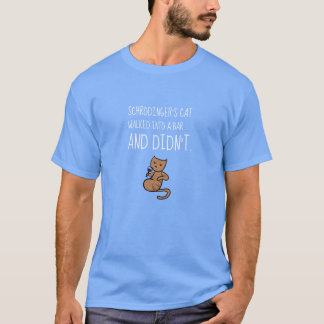 Camiseta O gato de Schrödinger andou em um azul do palácio