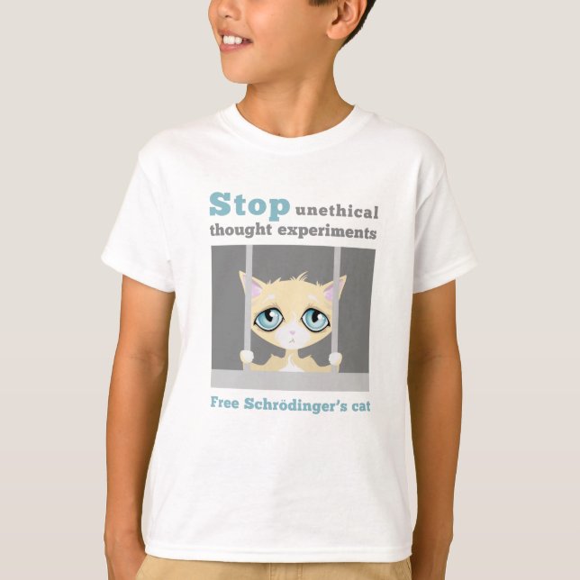 Camiseta O gato de Schrodinger livre (Frente)