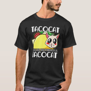 Camiseta O Gato De Taco Cute Ortografado Para Trás É Tacoca