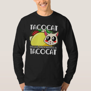 Camiseta O Gato De Taco Cute Ortografado Para Trás É Tacoca