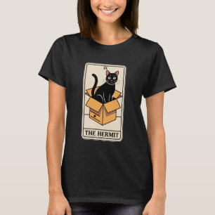 Camiseta O Gato do Cartão de Tarot do Eremita na Caixa Míst