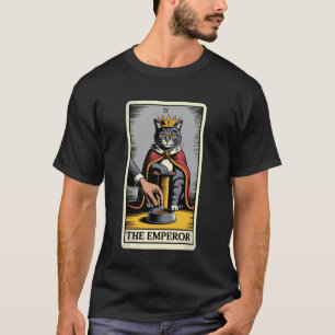 Camiseta O Gato do Cartão Tarot do Imperador Gato Divertido