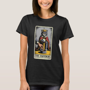 Camiseta O Gato do Cartão Tarot do Imperador Gato Divertido