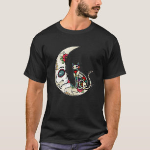 Camiseta O Gato Do Dia Do Morto Na Lua Adorava Açúcar De Ga
