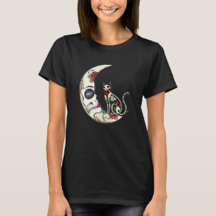 Camiseta O Gato Do Dia Do Morto Na Lua Adorava Açúcar De Ga