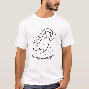 Camiseta O Gato Do Espaço Sideral Astronauta Engraçado Kitt